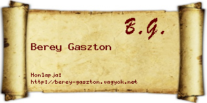Berey Gaszton névjegykártya